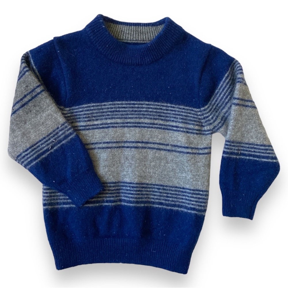 CASHMERE WOOL Sweater Jumper Top Crewneck Pullover Sweatshirt Long Sleeves Blue